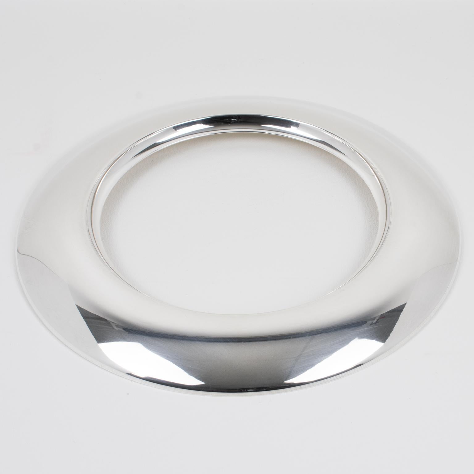 Lino Sabattini Italy Silver Plate and Crystal Caviar Bowl Dish Server 3