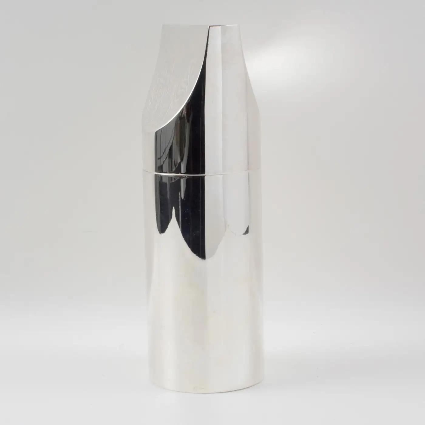 Lino Sabattini, Italy Silver Plate Geometric Box, 1980s For Sale 2