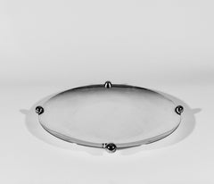 Lino Sabattini "La Giostra" Versilberter Tafelaufsatz mit Perlen, Italien 1987