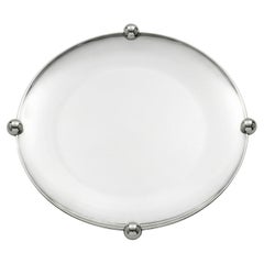 Lino Sabattini "La Giostra" Versilberter Tafelaufsatz mit Perlen, Italien 1987