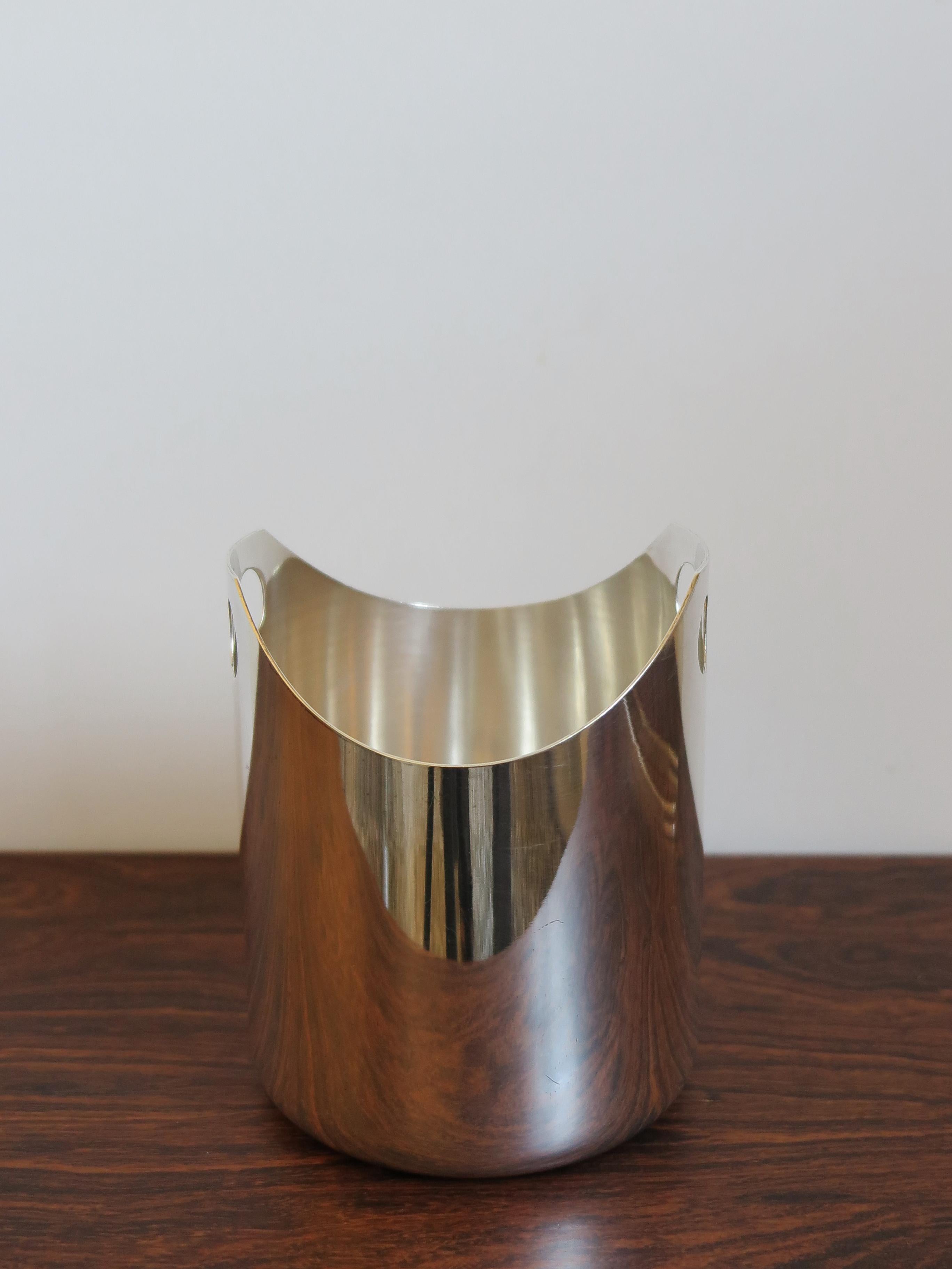 Lino Sabattini Made in Italy Ice Bucket in Silver Metal, 1960s For Sale 1