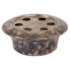 Lino Sabattini Patinated Silver-Plated Metal Vase 1970s