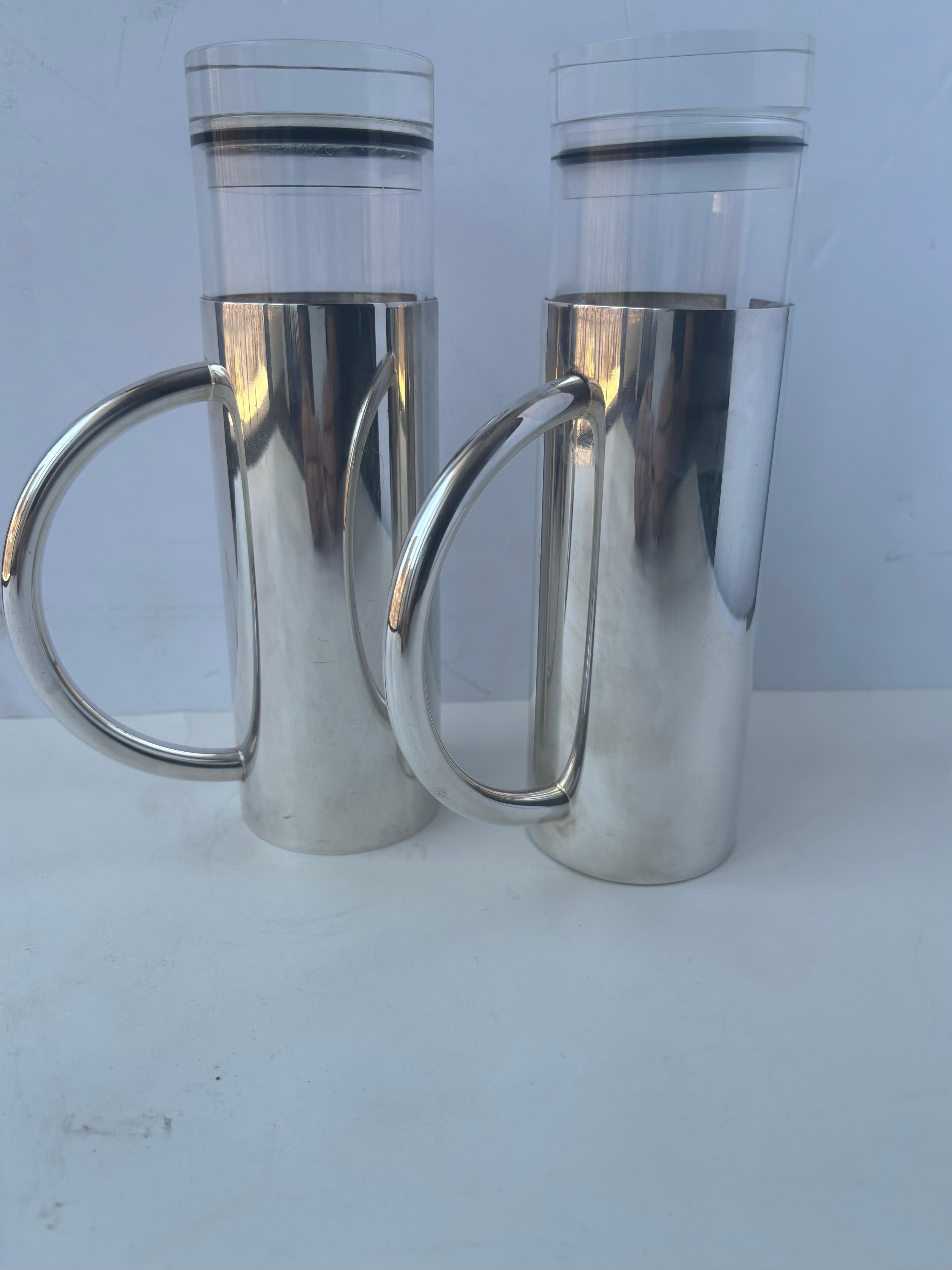 Ferronnerie Lino  Sabattini  rare  burette , récipient pour huile/vinaigre  set , attb à Christofle en vente
