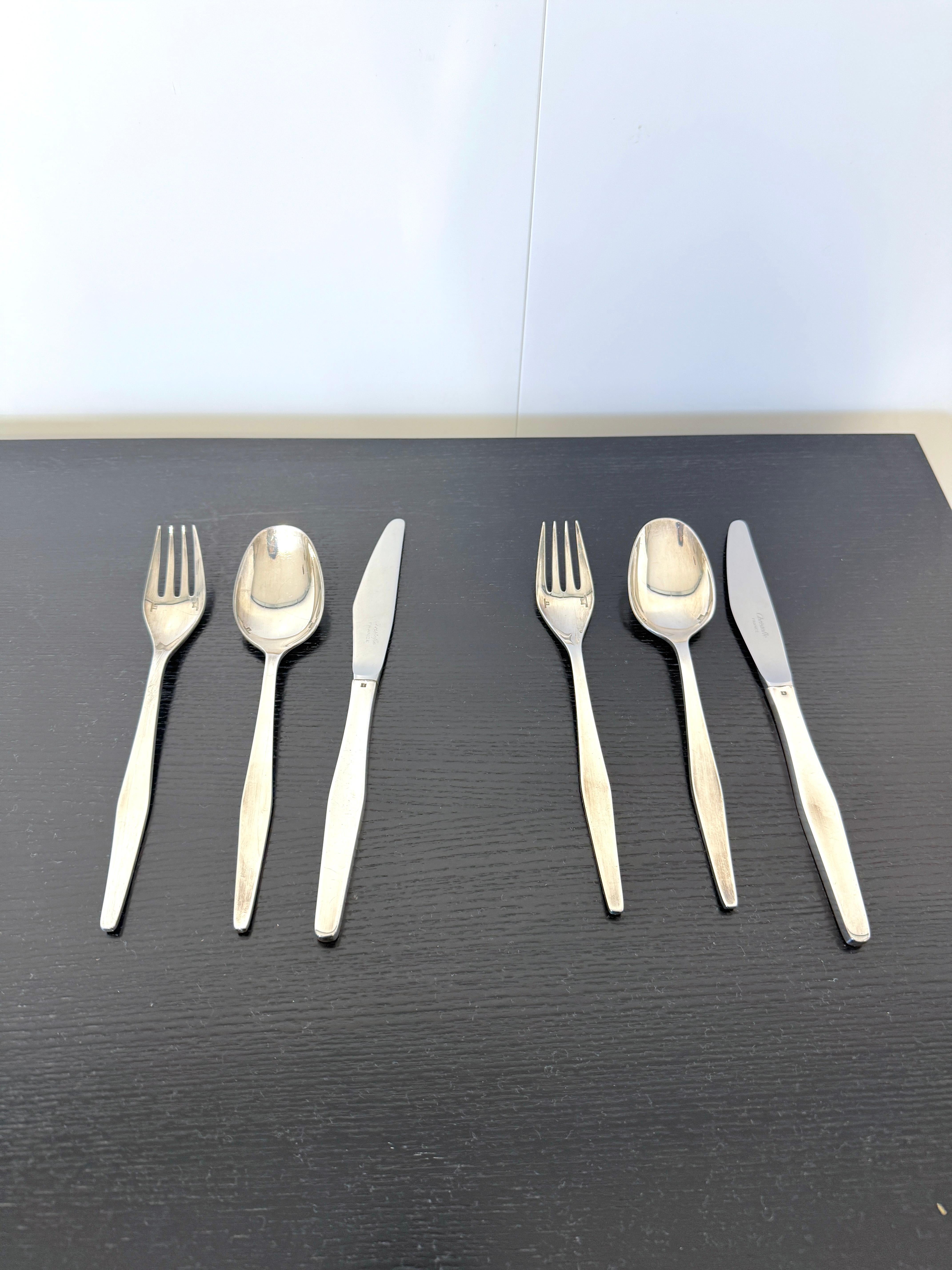 Lino Sabattini, Set of 6 flatware, Christofle, 1957 In Good Condition For Sale In Rivoli, IT