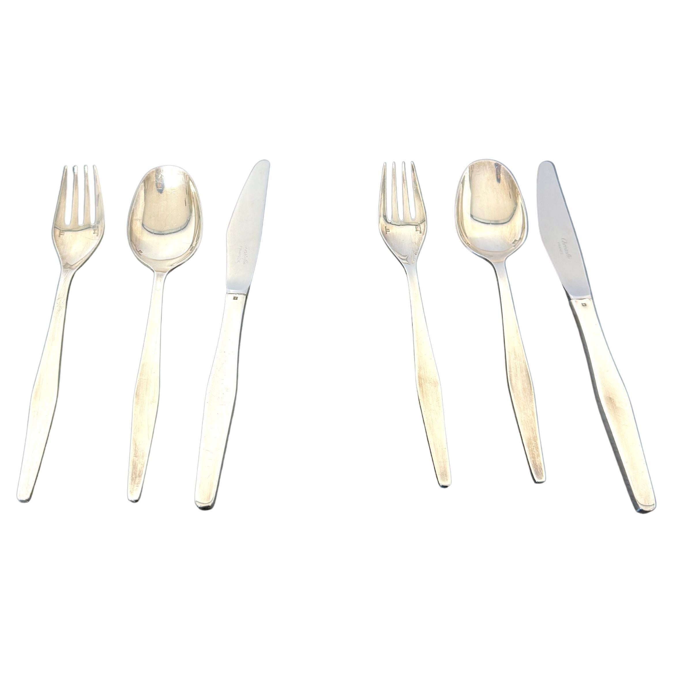 Lino Sabattini, Set of 6 flatware, Christofle, 1957
