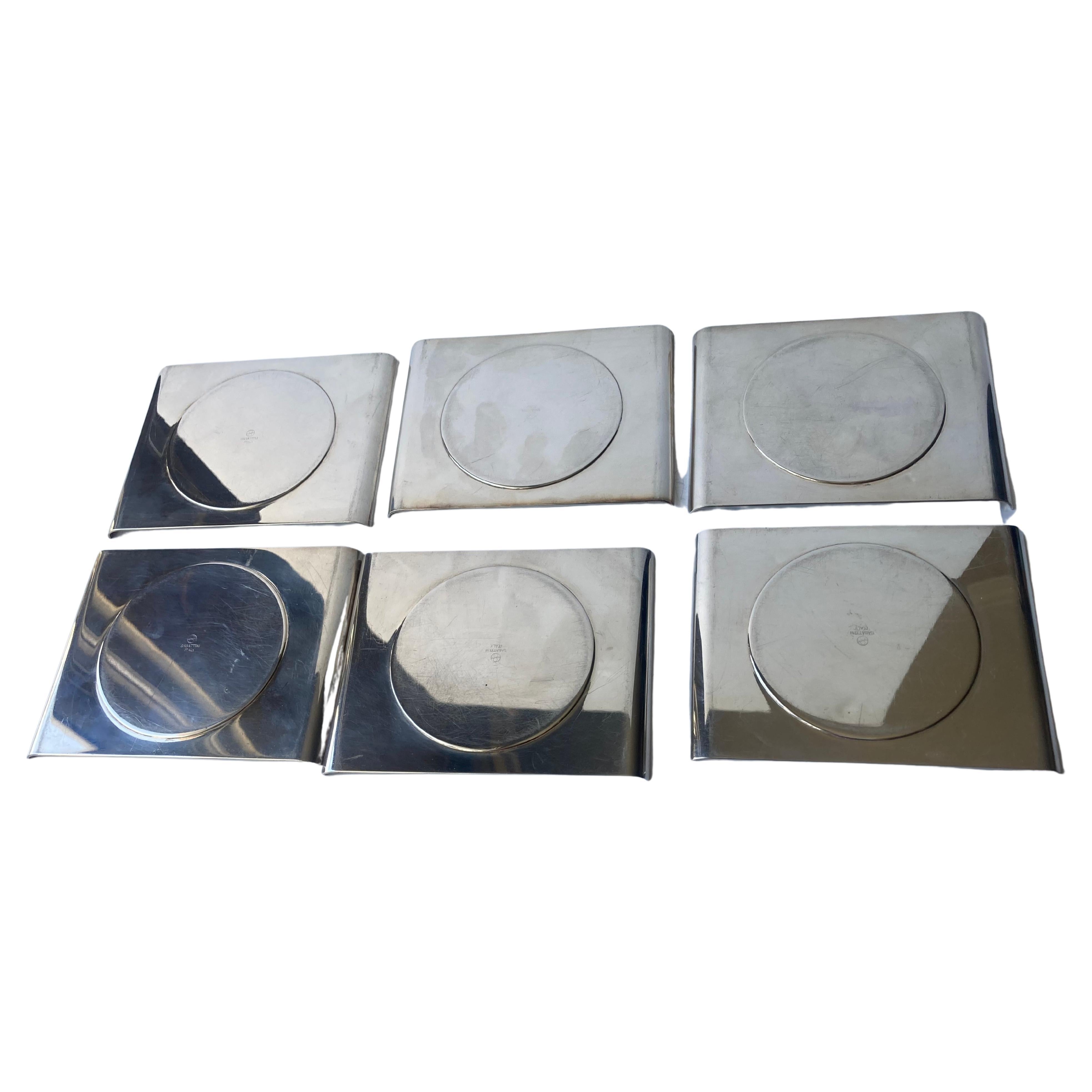 Lino Sabattini stainless steel six coasters .