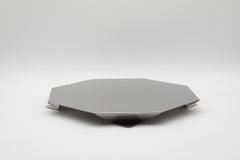 Lino Sabattini Style Folded Brushed Steel Modernist Serving Set, 1970s