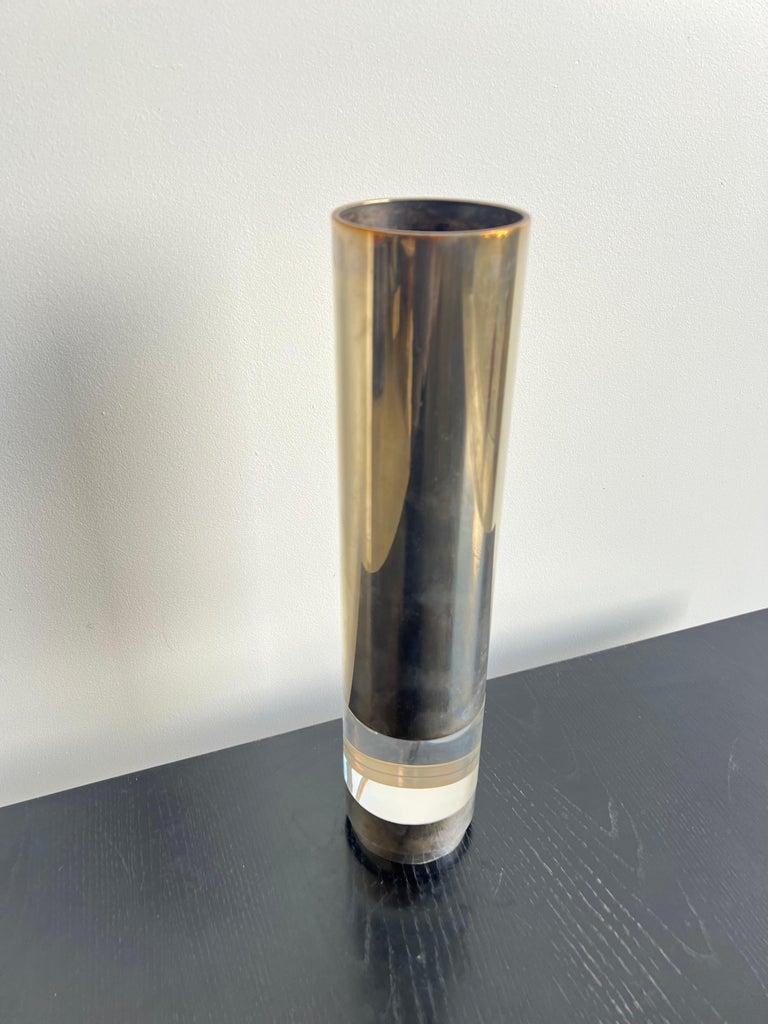 Lino Sabattini Silver Plated Table Lamp by Christofle, France 1960s.
Silver plated tube with Perspex middle section.

