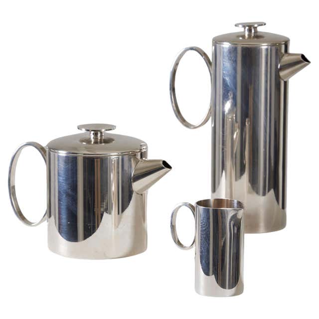 Italian Metal Tea Set, 1980s For Sale at 1stDibs