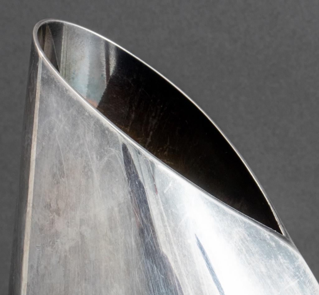 Lino Sabattini (Italian, 1925-2016) an architectural form silverplate vase, 1990s, struck 