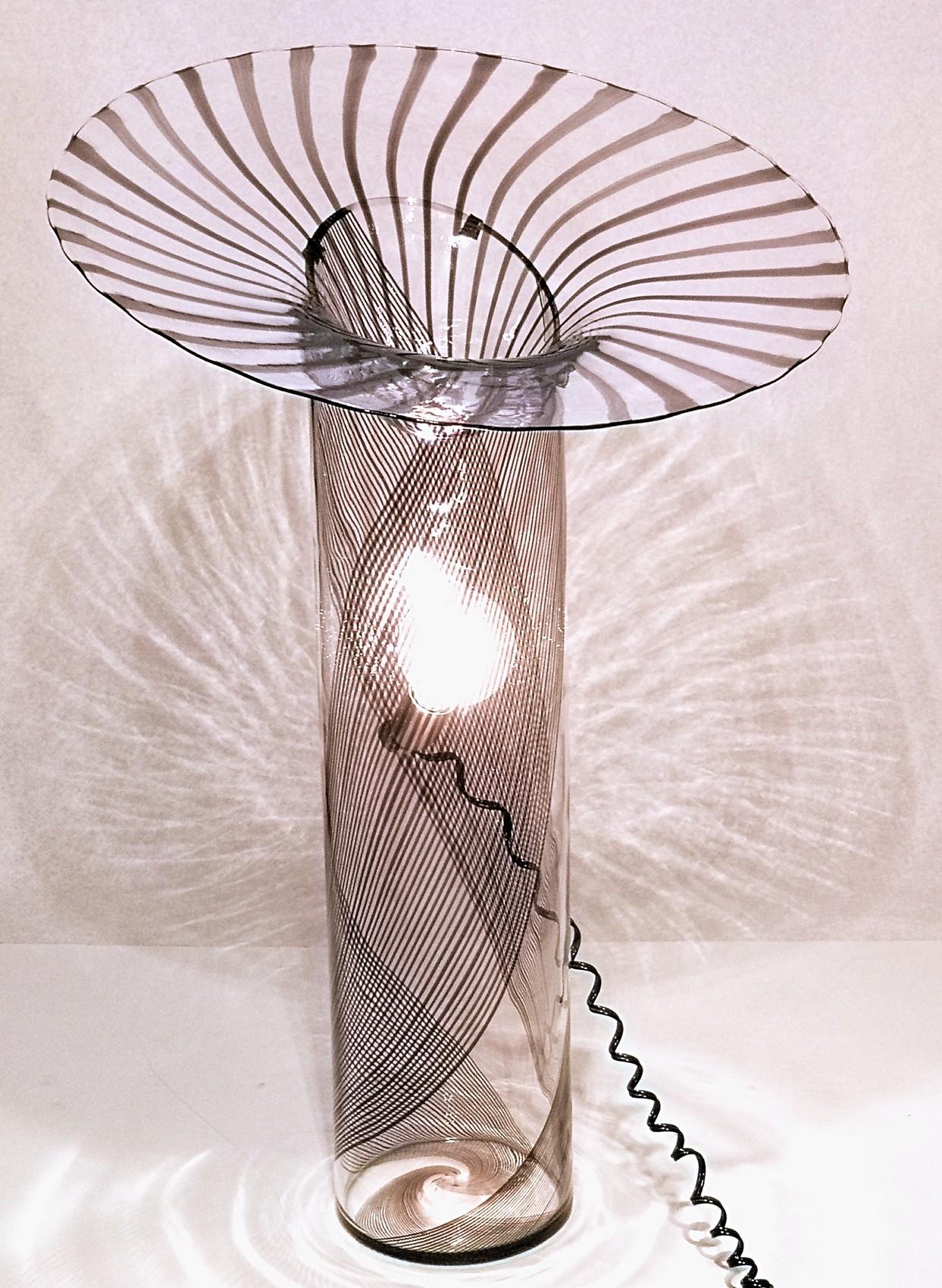 Mid-Century Modern Lino Tagliapietra, 1972, Amethyst Filigree Ghibli Floor Lamp, the Artist Sunrise