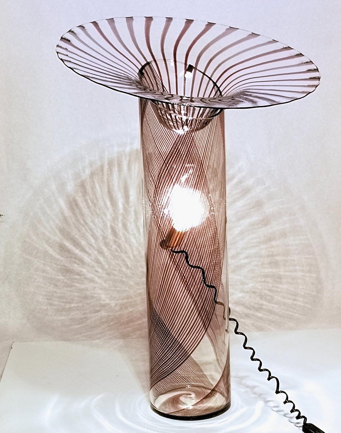 Late 20th Century Lino Tagliapietra, 1972, Amethyst Filigree Ghibli Floor Lamp, the Artist Sunrise