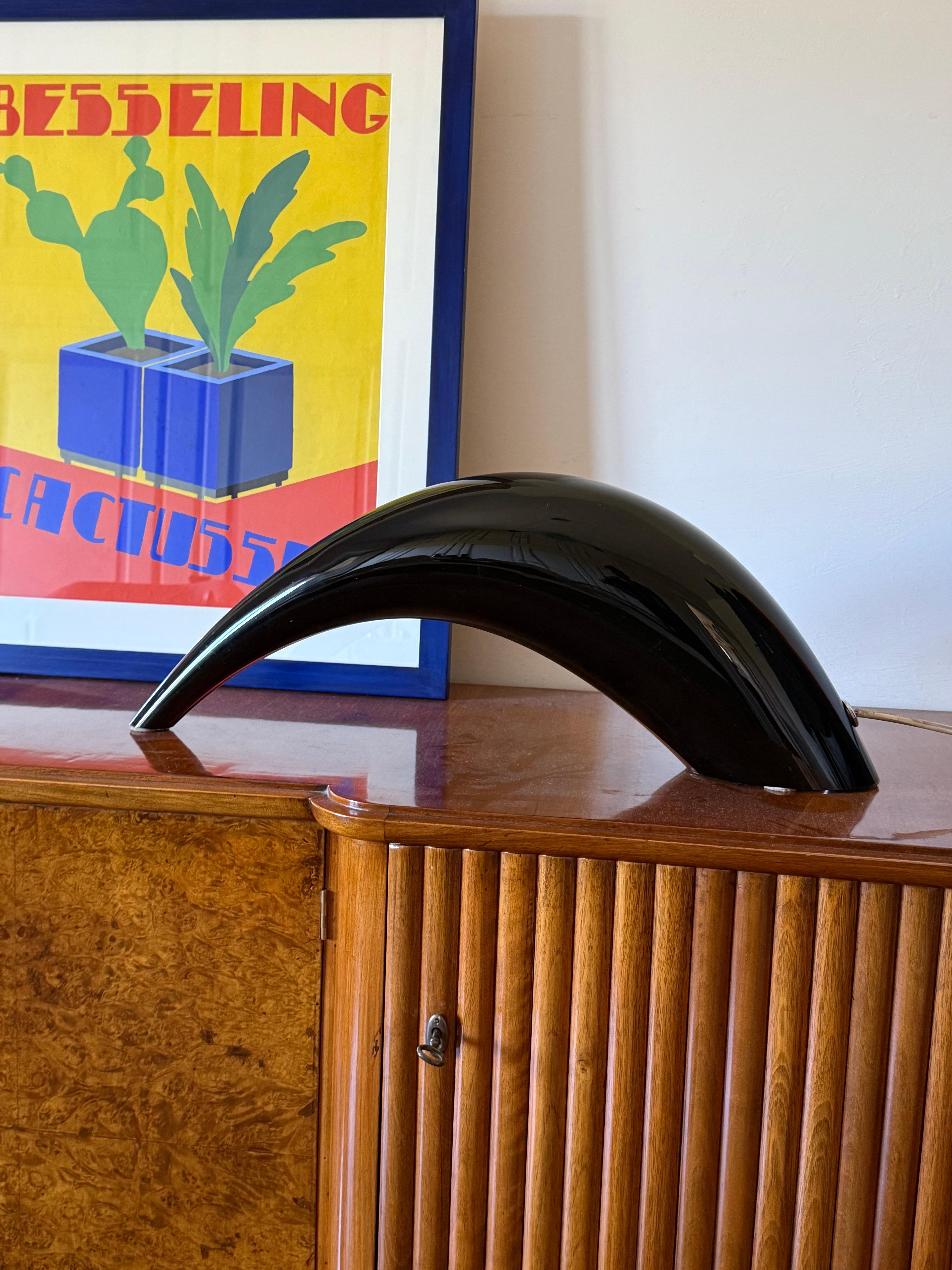 Space Age Lino Tagliapietra, Black glass sculptural lamp, La Murrina Italy 1971