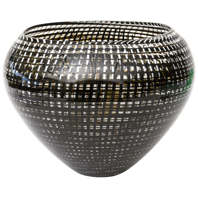 Lino Tagliapietra Blown Glass Tessuto Vase, Bowl or Vessel Sculpture For Sale
