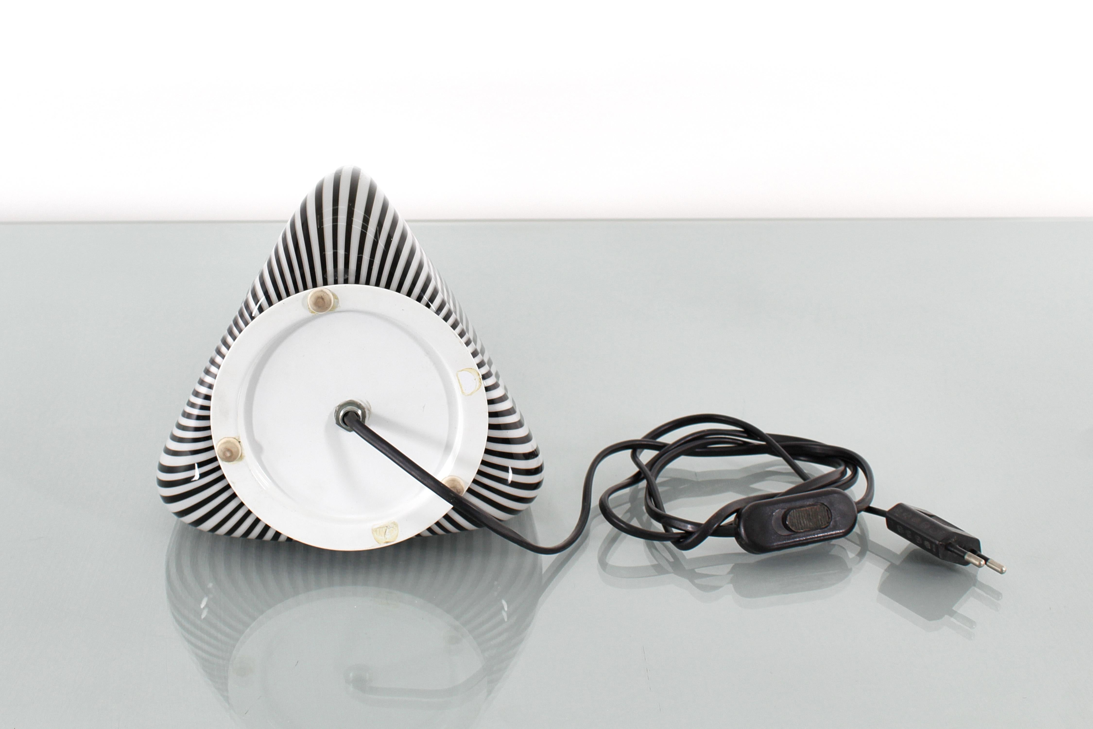 Lino Tagliapietra for Effetre (attr) B.&W. Murano Glass Table Lamp 80s Italy 5