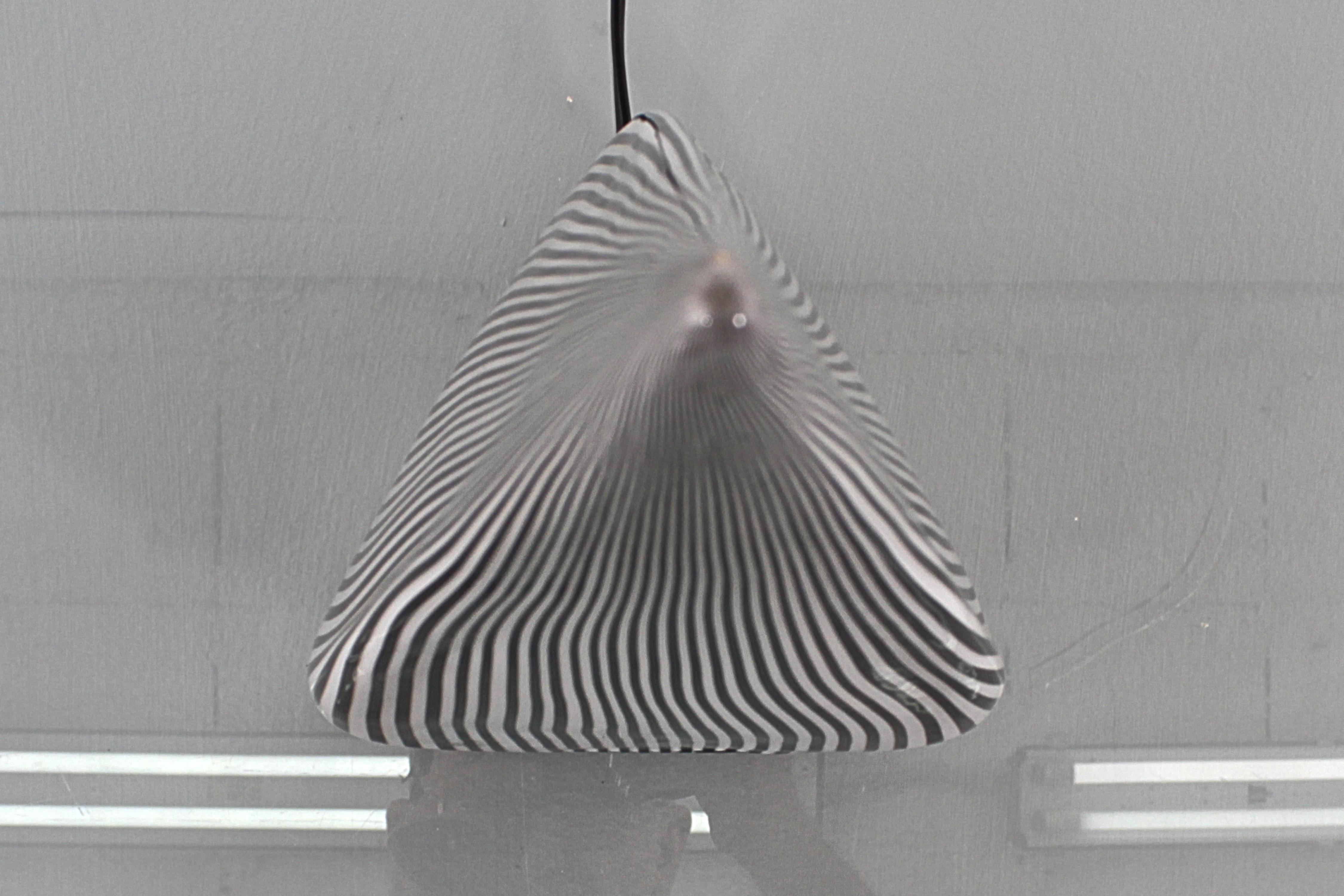 Lino Tagliapietra for Effetre (attr) B.&W. Murano Glass Table Lamp 80s Italy 3