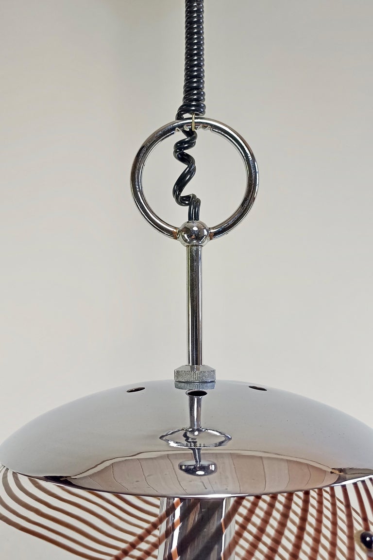 Lino Tagliapietra for La Murrina 1970s Large Murano Art Glass Pendant Lamp For Sale 2