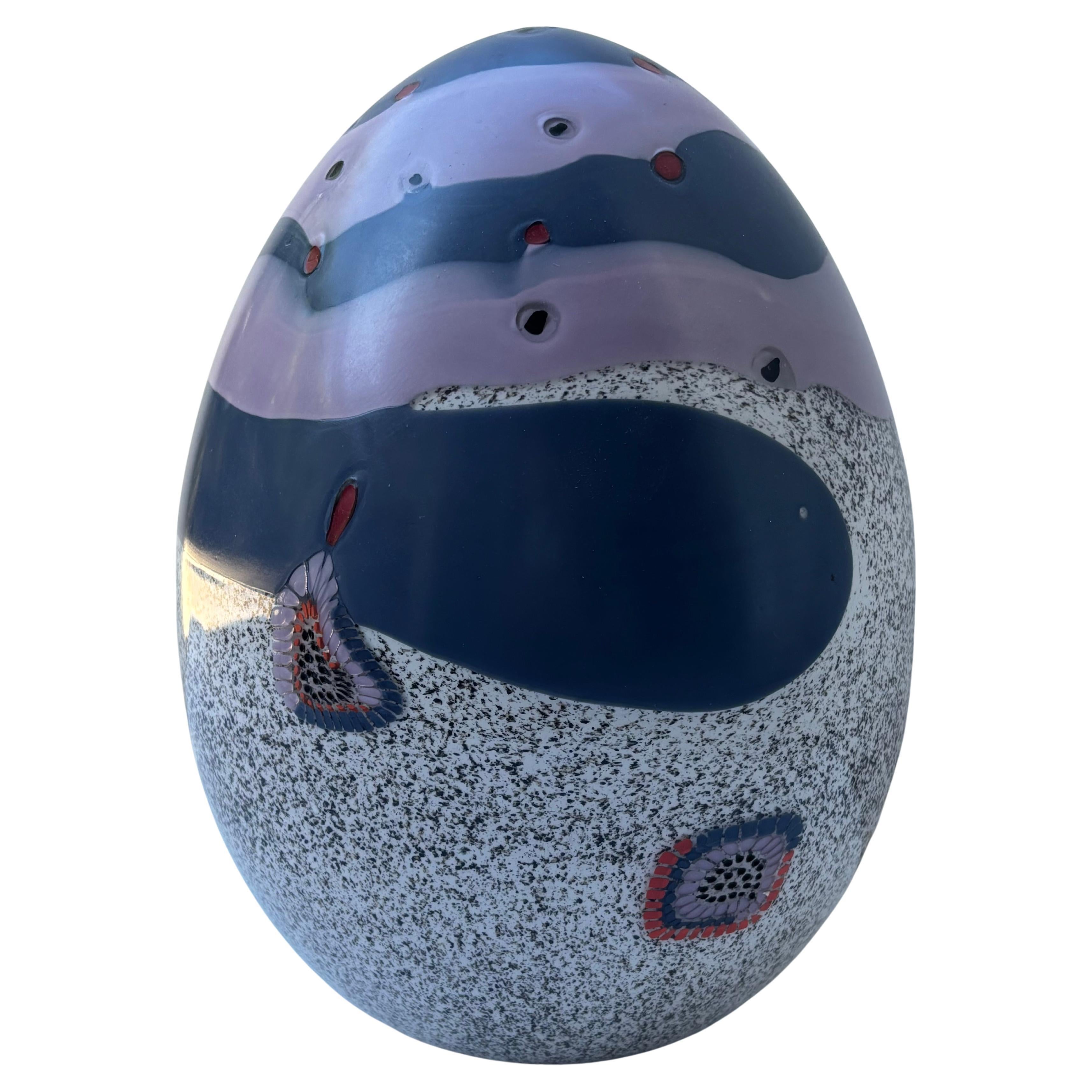 Lino Tagliapietra glass egg sculpture/ object, for Effetre International 1983.