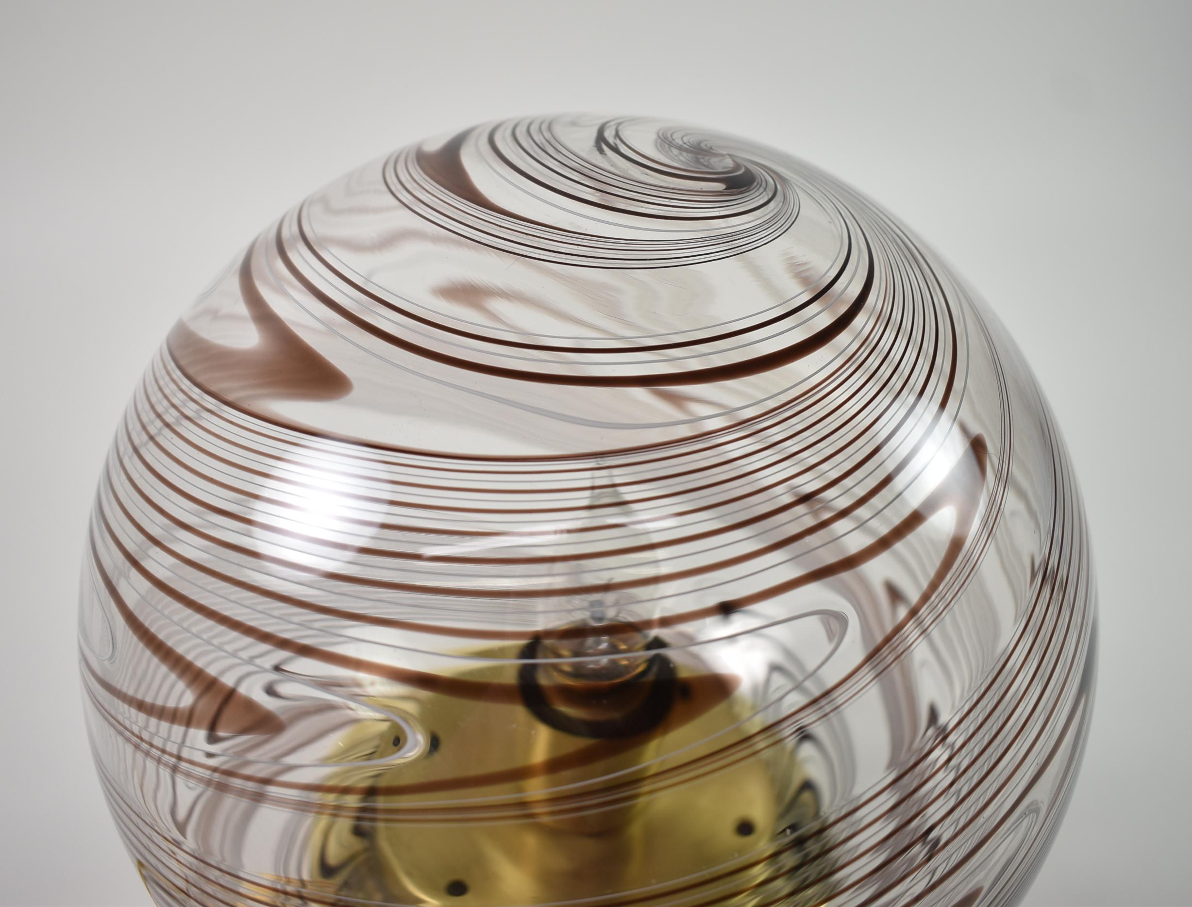 Mid-Century Modern Lino Tagliapietra Mid-Century Murano Italian Handblown Globe Table Lamp For Sale