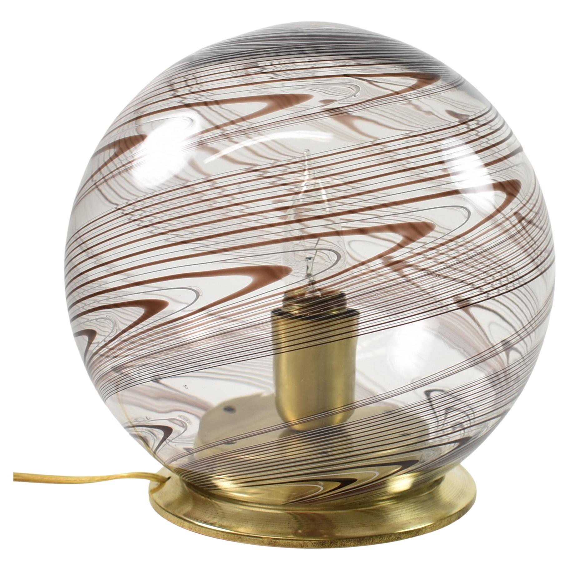 Lino Tagliapietra Mid-Century Murano Italian Handblown Globe Table Lamp For Sale