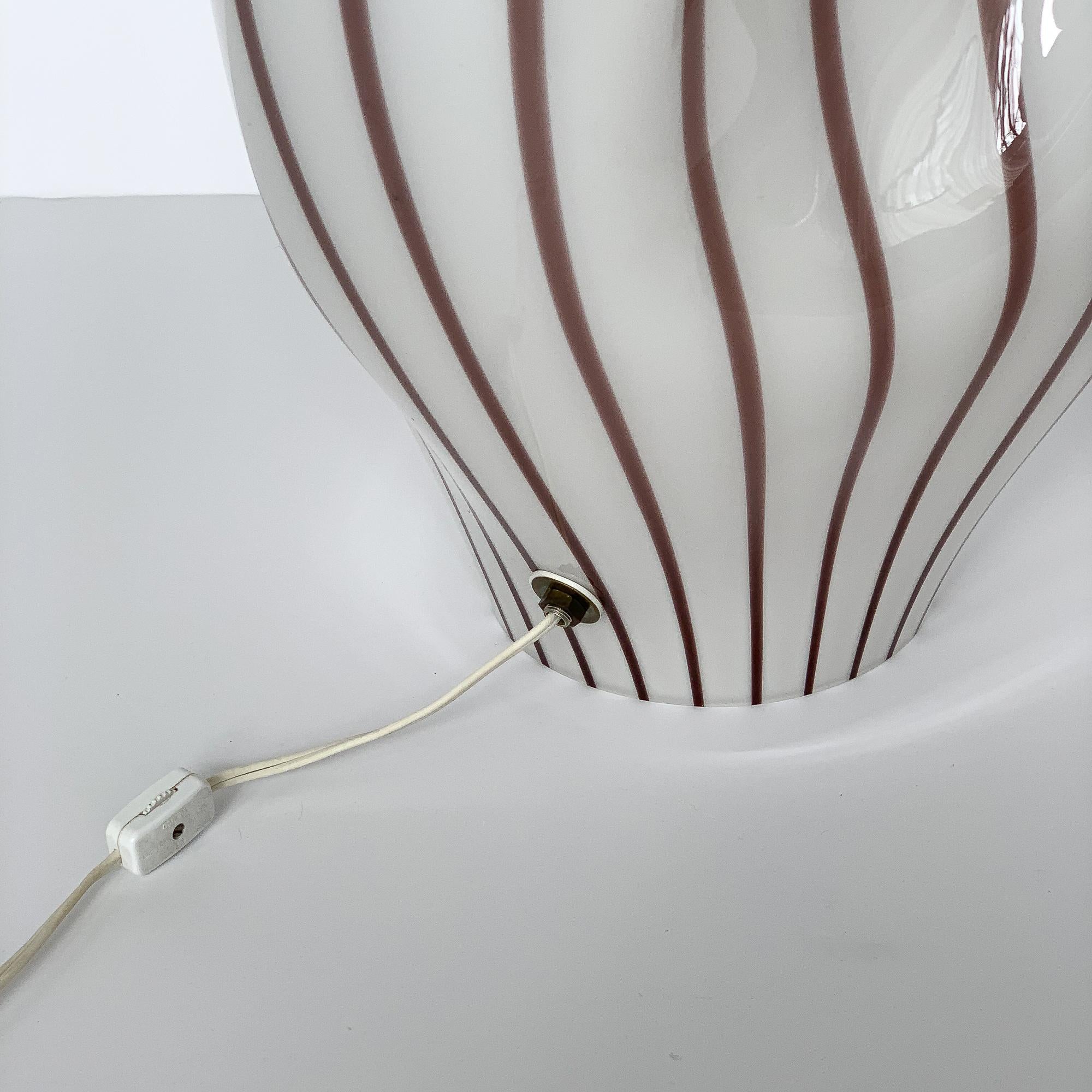 Late 20th Century Lino Tagliapietra Murano Glass Striped Balloon Table Lamp for Effetre