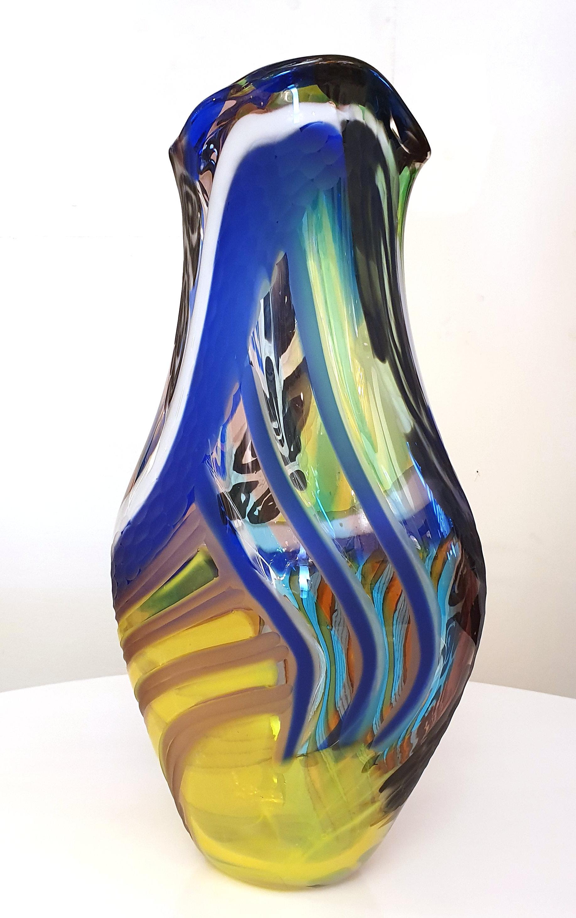 Mid-Century Modern Lino Tagliapietra Murano Glass Vase Signed by the Artist For Sale