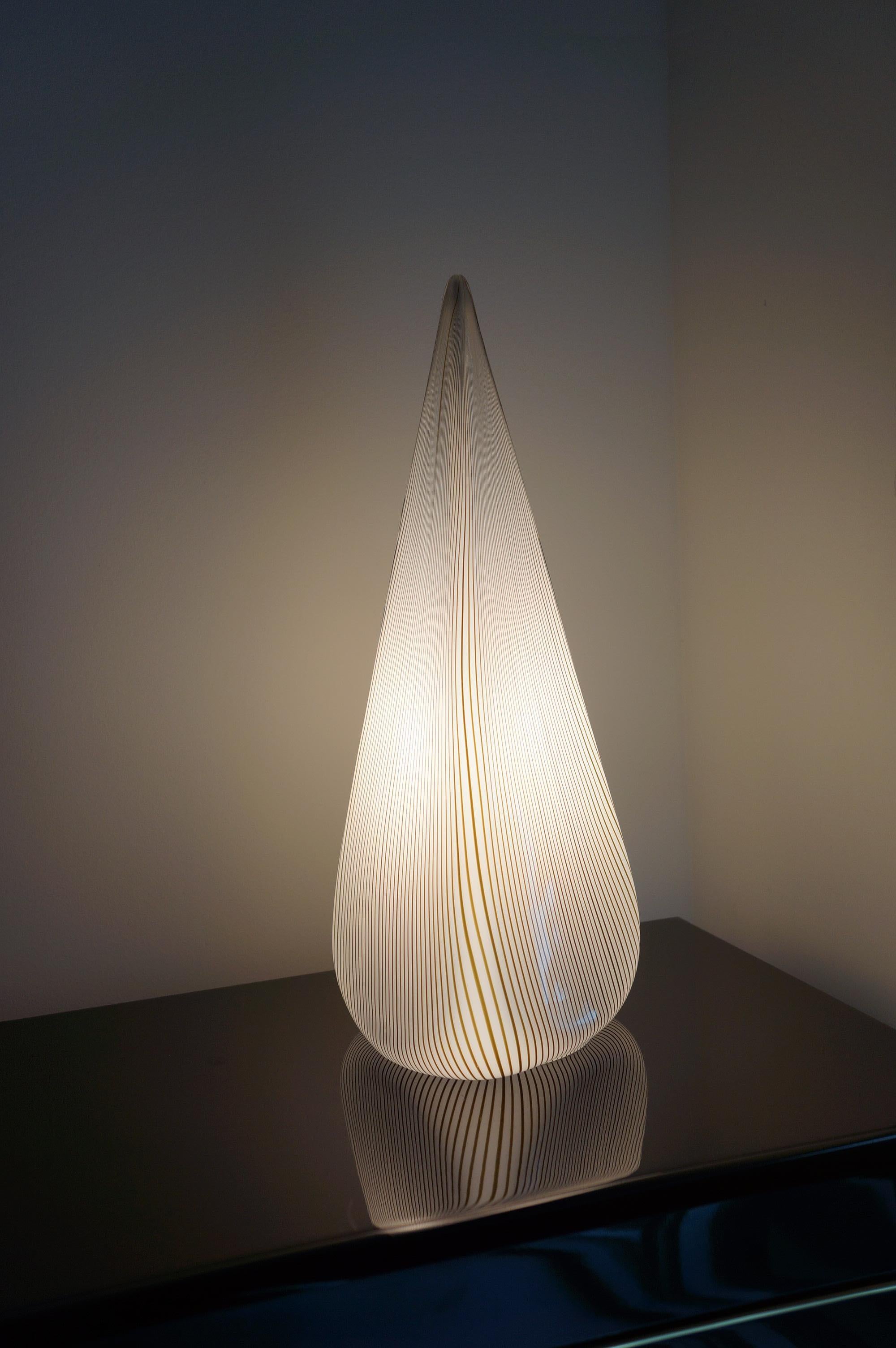 Lino Tagliapietra Murano pyramid art glass table lamp 2