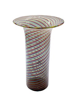 Lino Tagliapietra para Effetre International Jarrón de cristal de Murano, Italia 1980