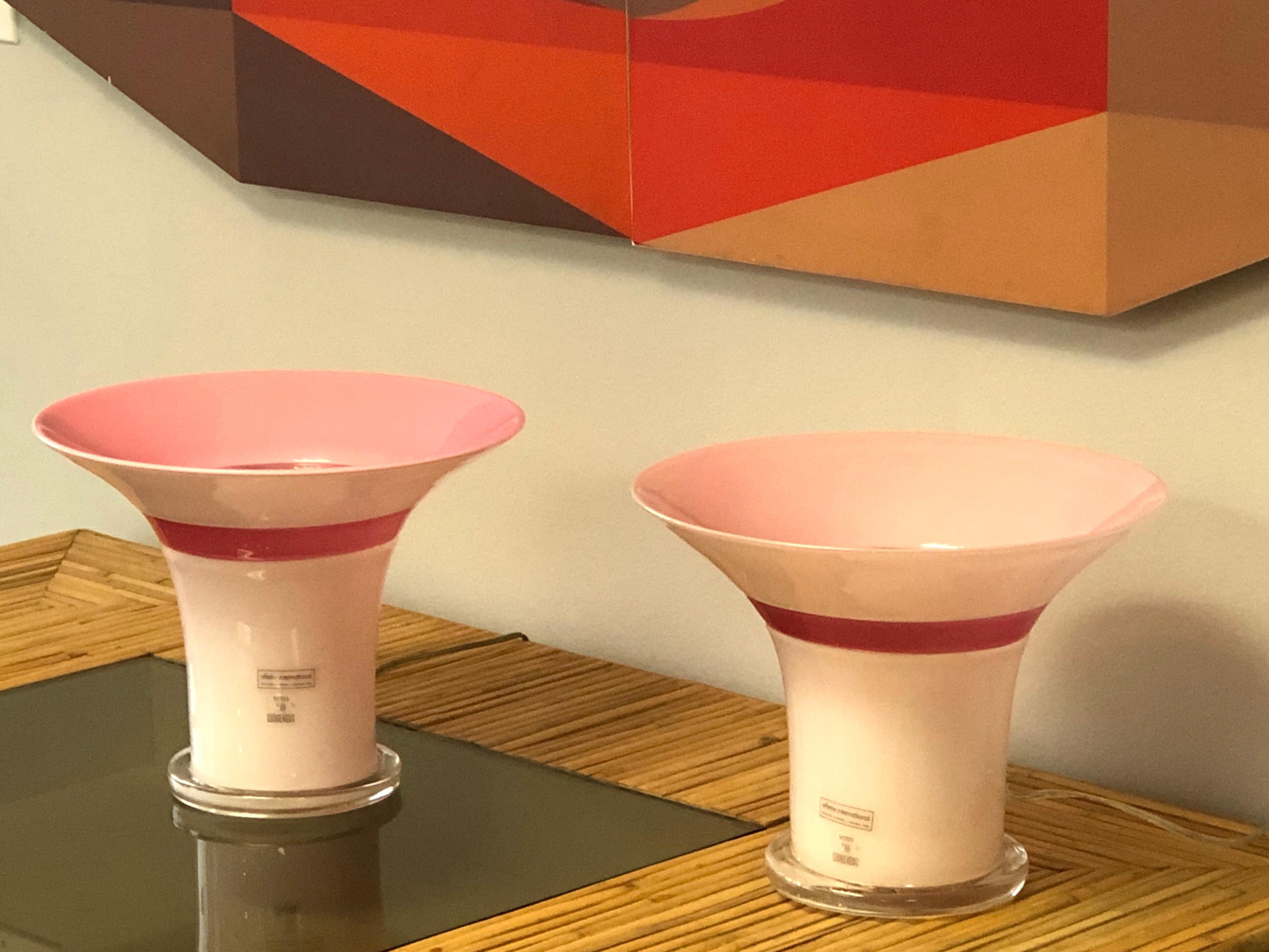 Lino Tagliapietra Signed Rare Pair of Murano Glass Table Lamps, 1982 7