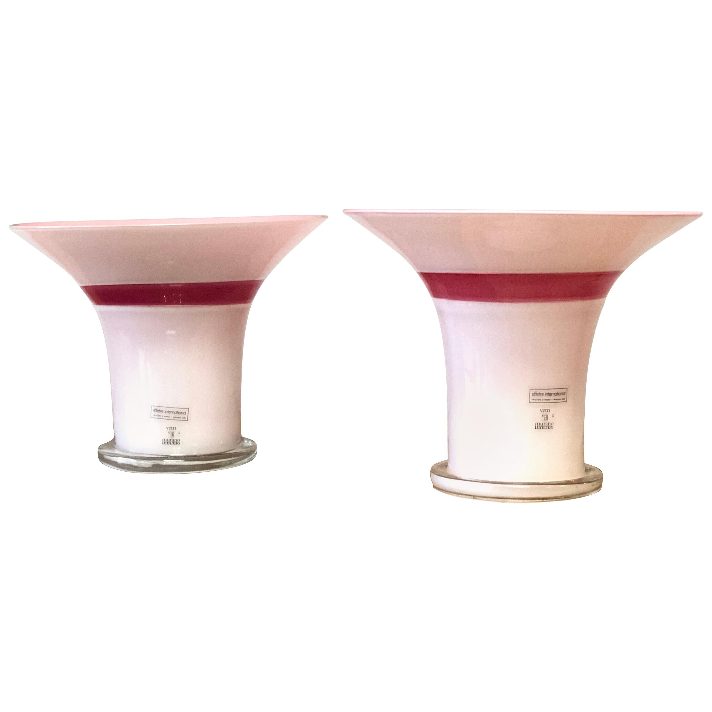 Lino Tagliapietra Signed Rare Pair of Murano Glass Table Lamps, 1982