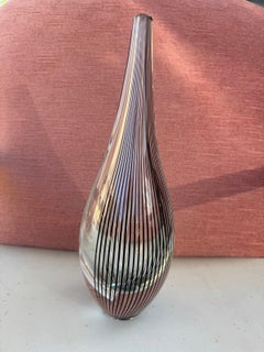 Lino Tagliapietra vase for effectue Italie in white and black glass