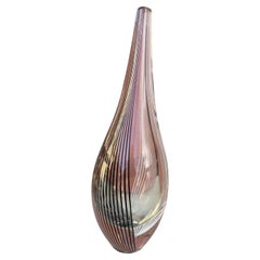 Lino Tagliapietra vase for effectue Italie in white and black glass