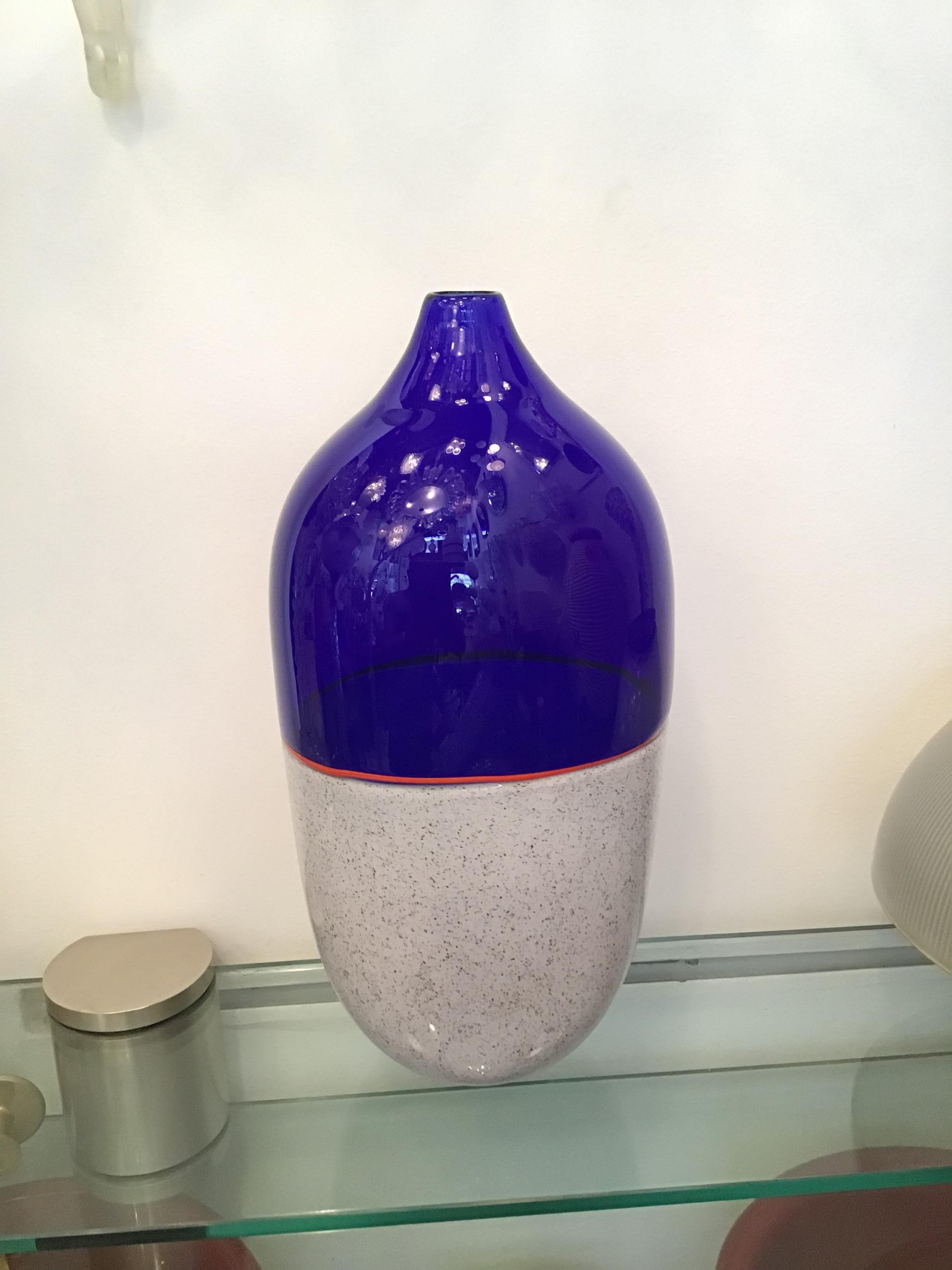 Vase en verre de Murano Lino Tagliapietra pour Effetre International, 1982, Italie.