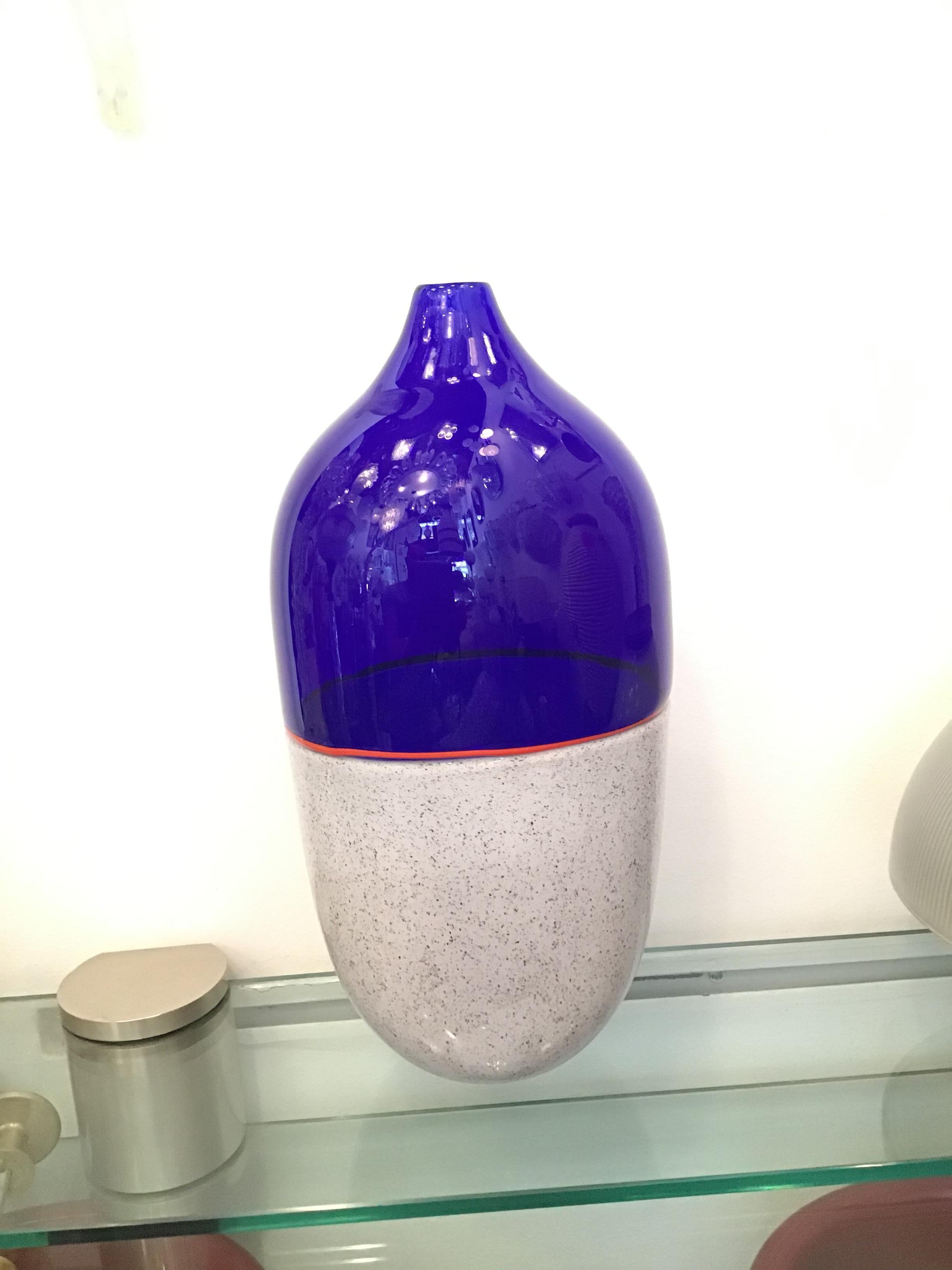 Autre Vase Lino Tagliapietra en verre de Murano, 1982, Italie en vente