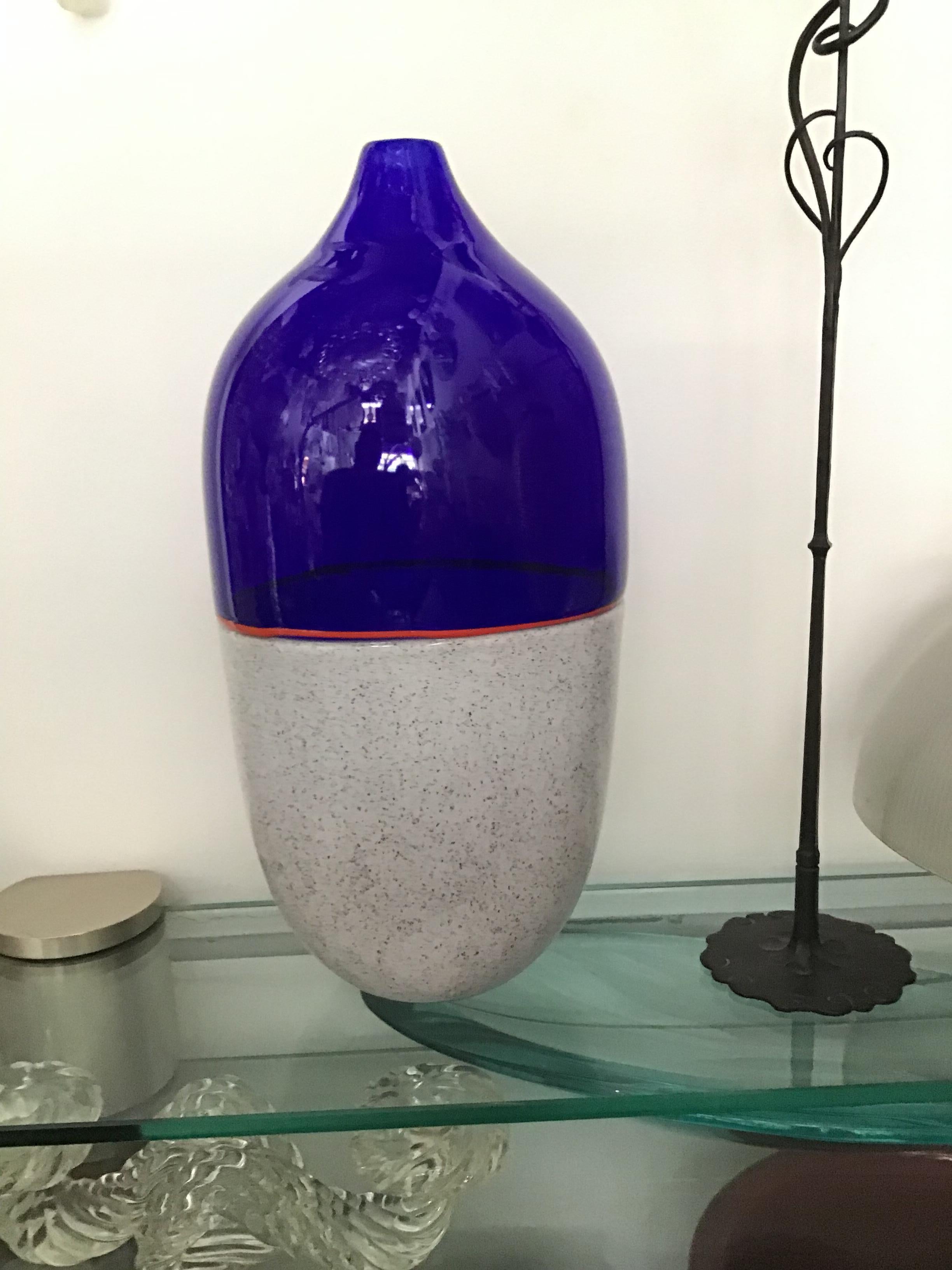 Fin du 20e siècle Vase Lino Tagliapietra en verre de Murano, 1982, Italie en vente