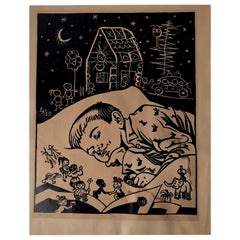 Linograbado de Lubomir Kellenberger, 1959 Eslovaquia
