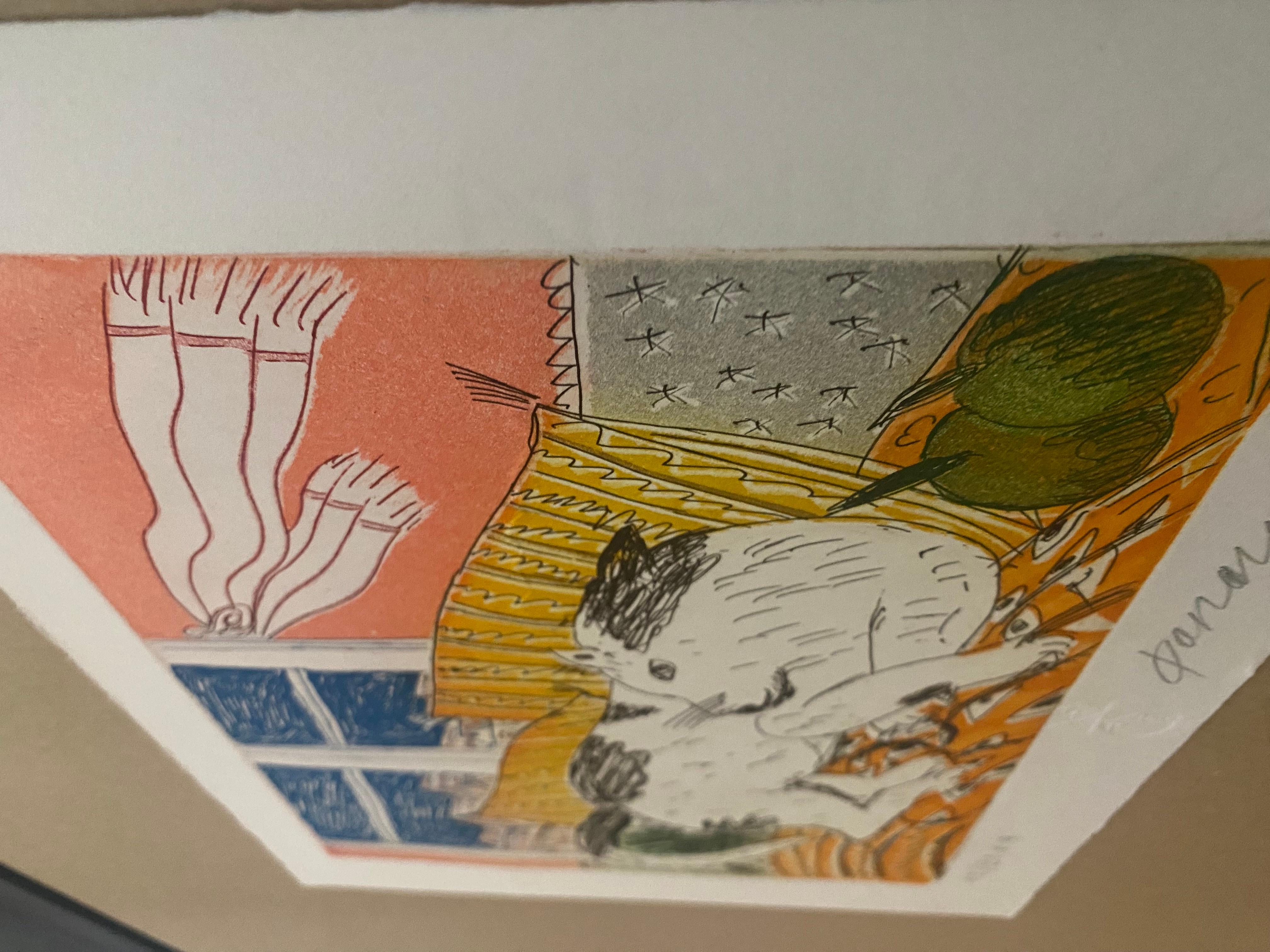 Néo-grec Lithographie en linogravure 