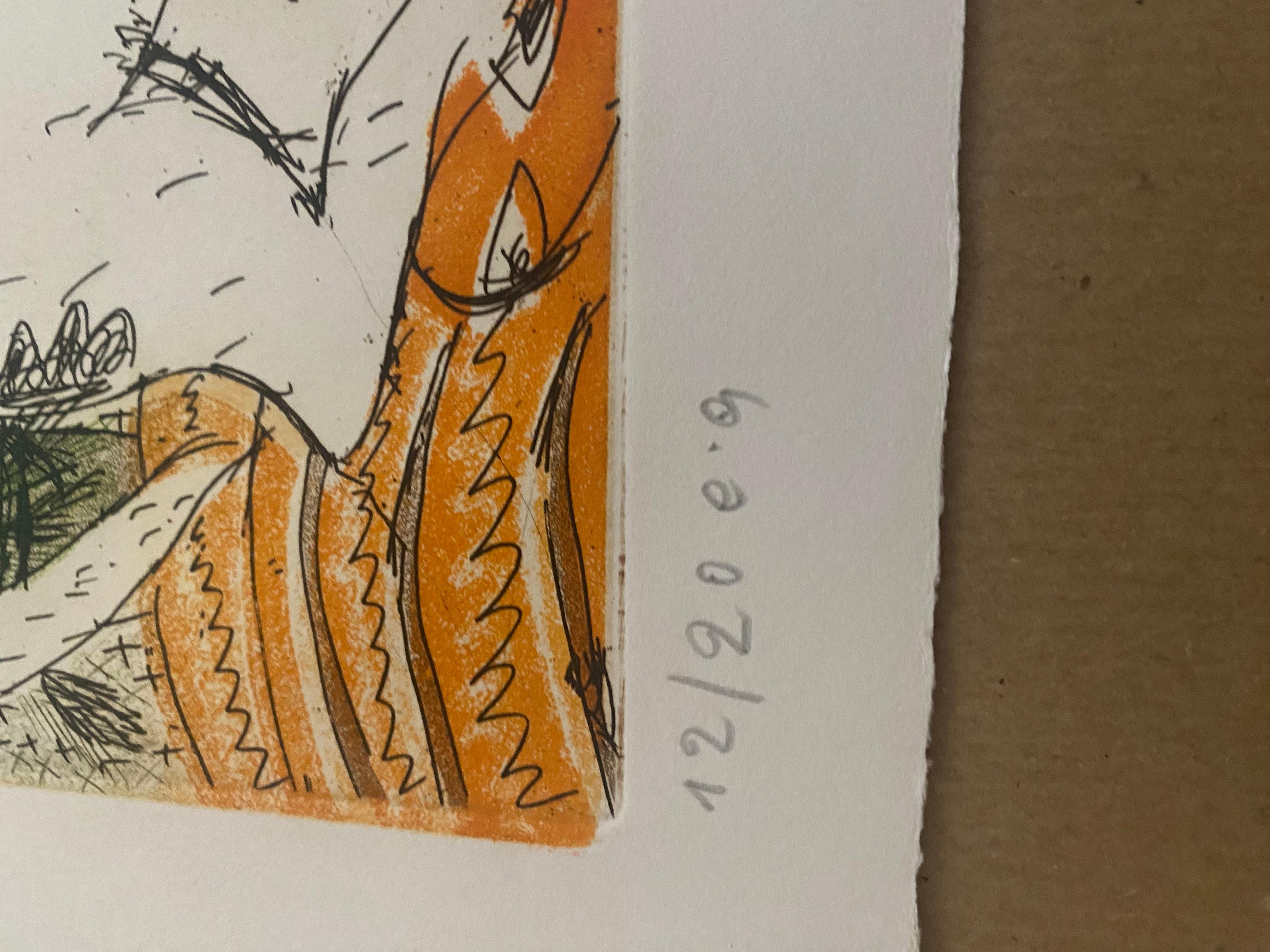 Lithographie en linogravure 