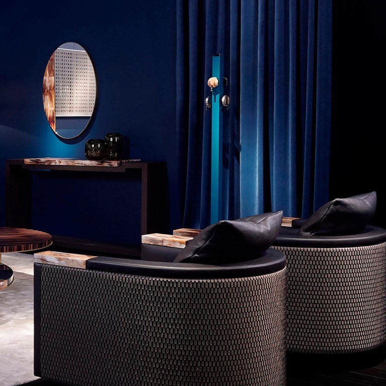 Linosa Coat Stand in Lacquered Wood with Corno Italiano Inlays, Mod. 2322 For Sale at 1stDibs