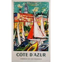 Affiche de voyage originale de 1965 : Côte d'Azur pour la SNCF - French Railway