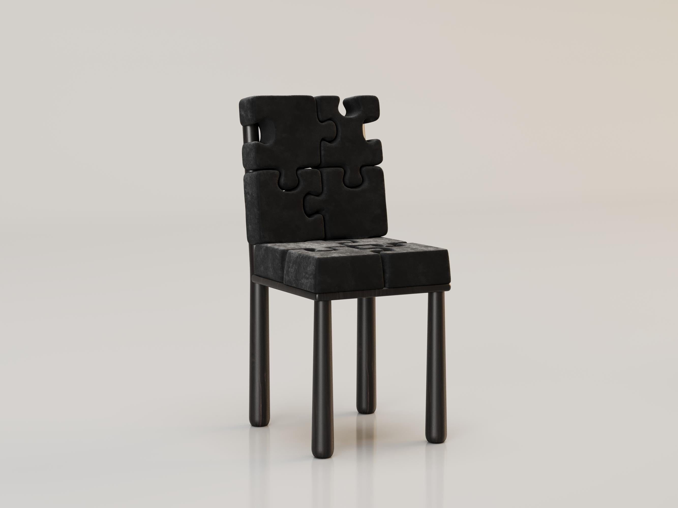 Modern L'INSOLENTE Velvet Chair in Black by Alexandre Ligios, REP by Tuleste Factory For Sale