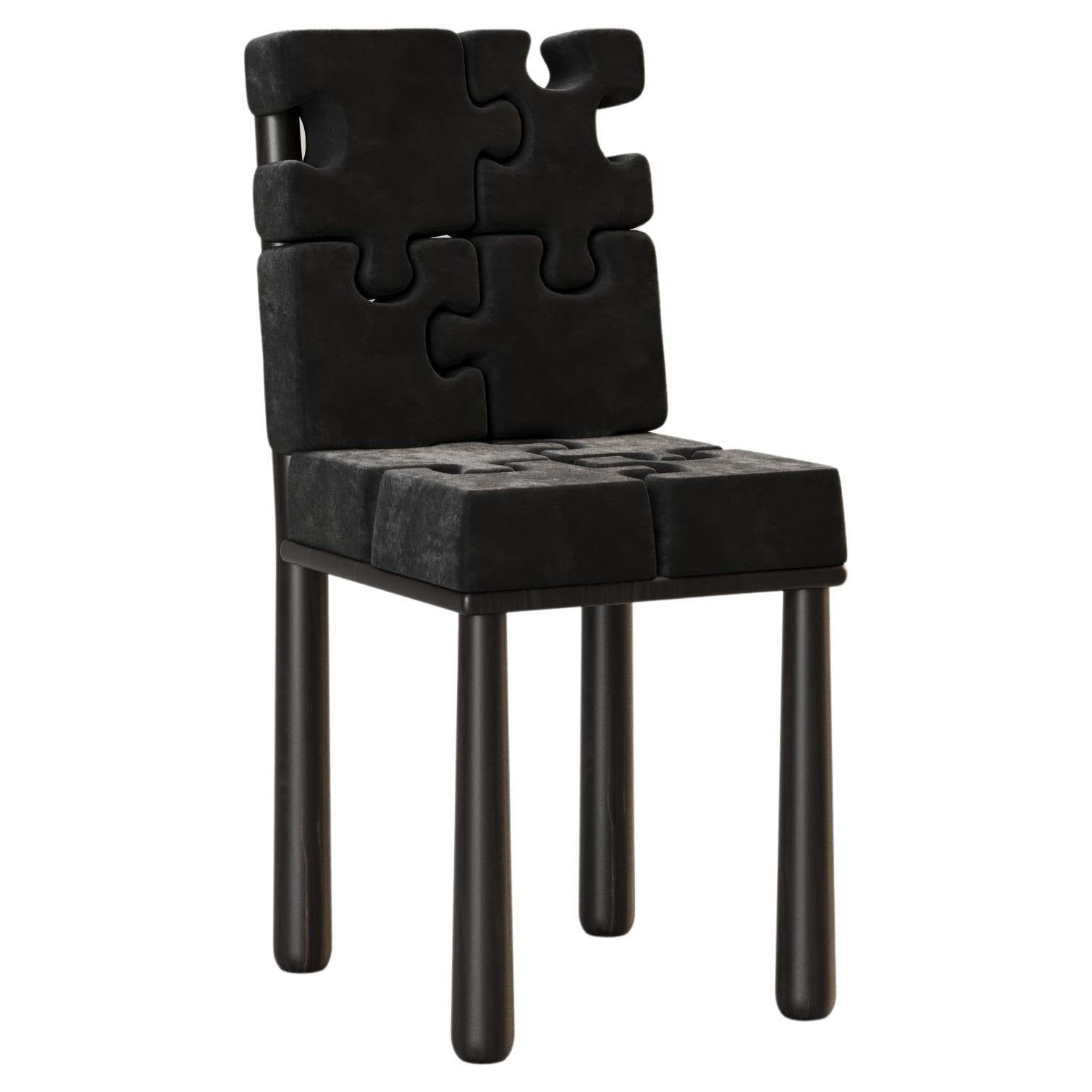 L'INSOLENTE Velvet Chair in Black by Alexandre Ligios, REP by Tuleste Factory For Sale