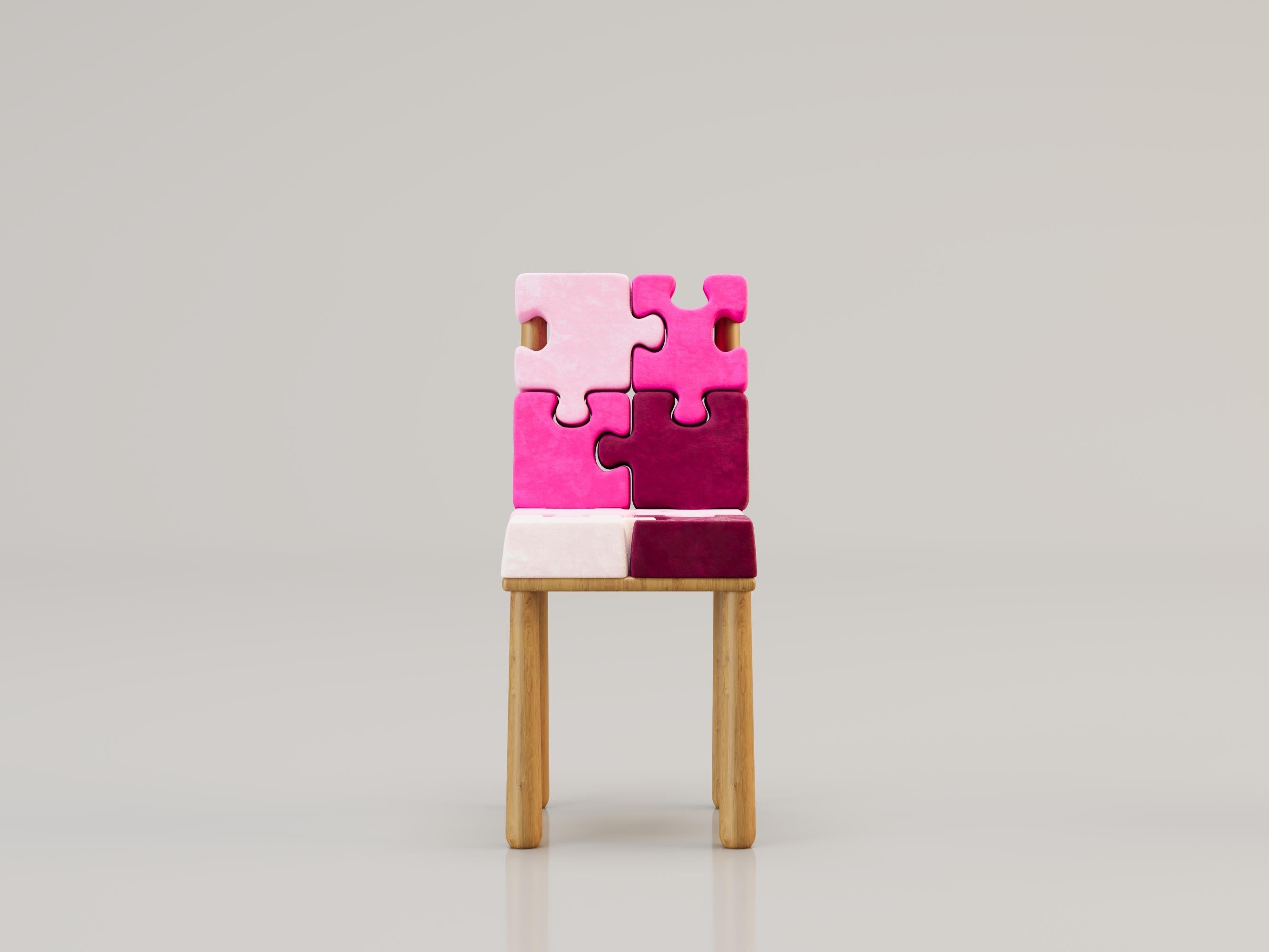 Modern L'INSOLENTE Velvet Chair in Pink by Alexandre Ligios, REP by Tuleste Factory For Sale