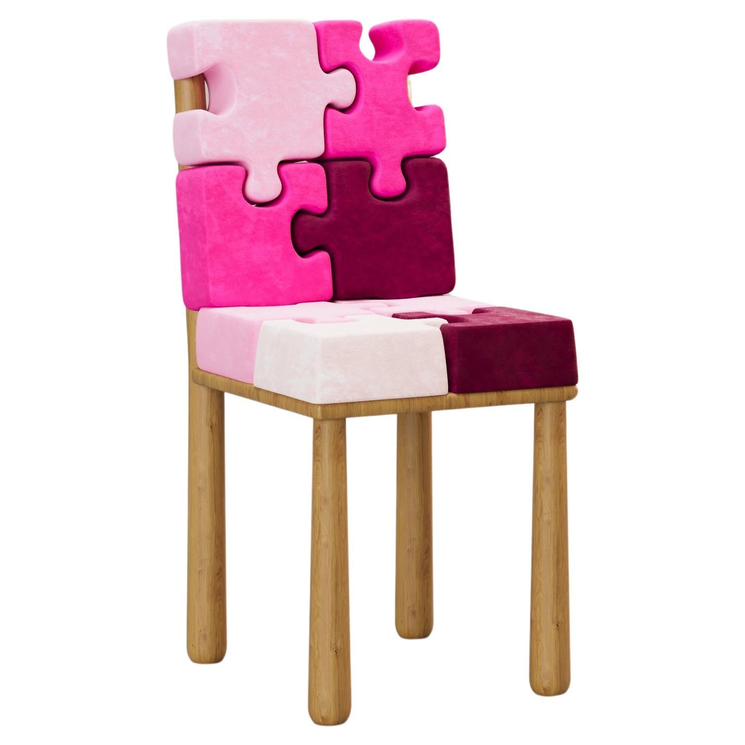 L'INSOLENTE Velvet Chair in Pink by Alexandre Ligios, REP by Tuleste Factory For Sale