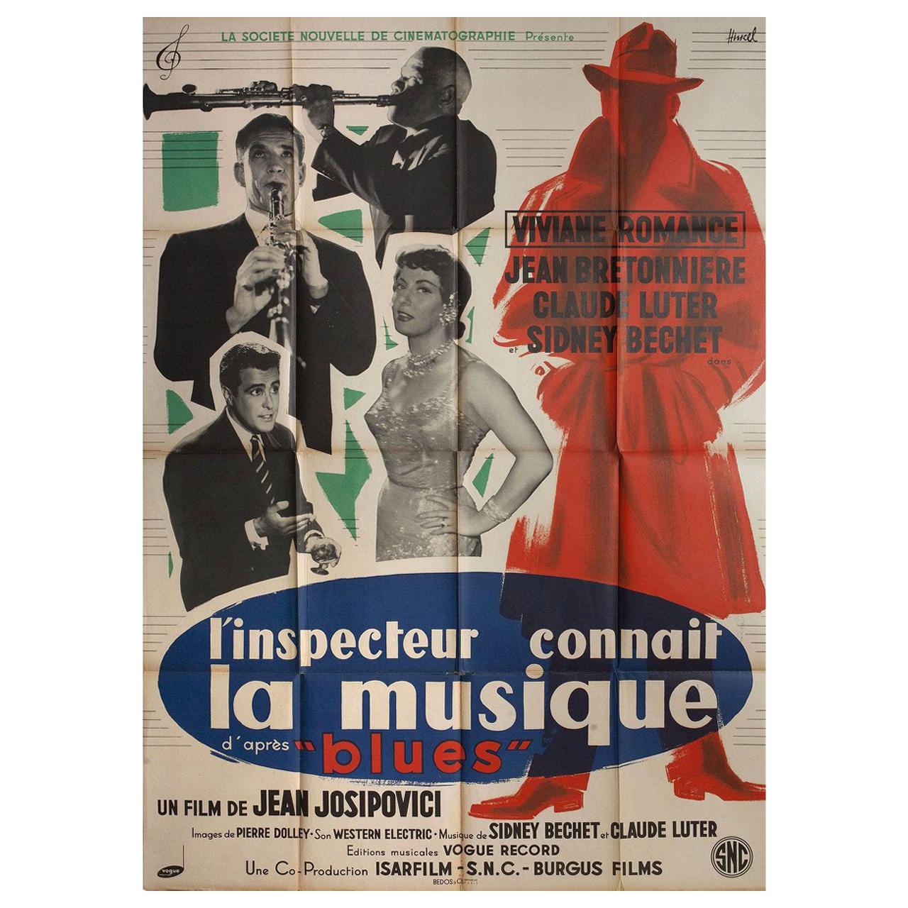 L'inspecteur connait la musique 1956 French Grande Film Poster For Sale
