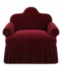 Poltrona "L'Intemporelle" di Alexandre Ligios, color bordeaux