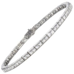 Used Linz Brothers Art Deco Diamond and Platinum Line Bracelet, circa 1925