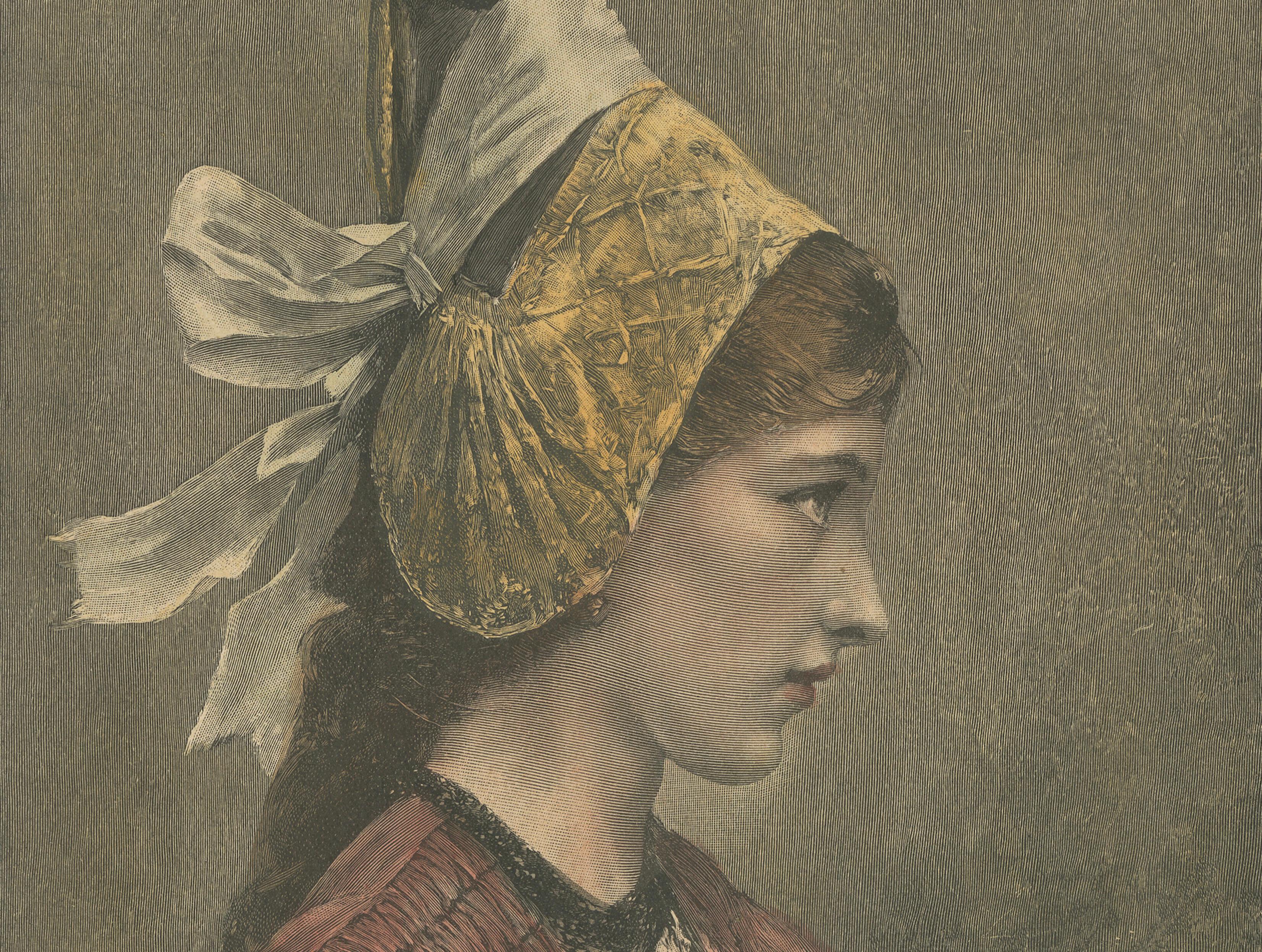 Linzerin – Austrian Folk Costume Print after Eduard Payer, ca. 1880
