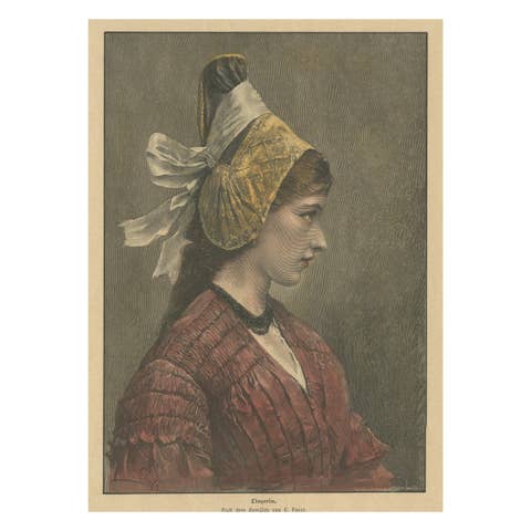 Linzerin – Austrian Folk Costume Print after Eduard Payer, ca. 1880