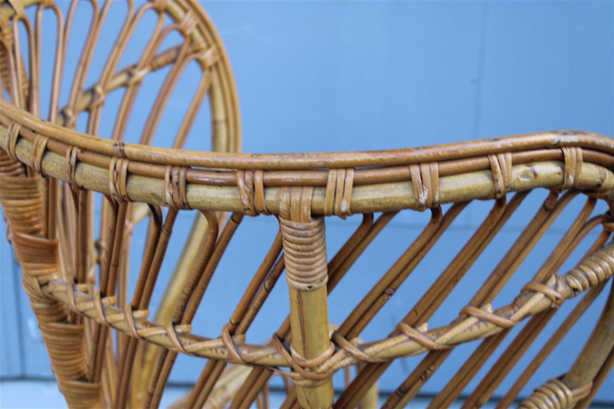 Lio Carminati Gio Ponti Bamboo Armchair Ornamental Midcentury Italian Design 1
